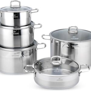 سرویس قابلمه استیل 10 پارچه لایف اسمایل مدل LIFEP12-10