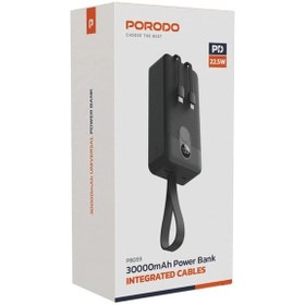 پاوربانک 30 هزار کابل متصل پورودو Porodo 30000mAh Power Bank with Integrated Cables PD-PBFCH059 446914