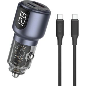 شارژر فندکی ماشین دو پورت با فناوری PD+QC 75W گرین لاین