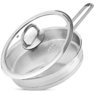 ماهیتابه تک دسته استیل لایف اسمایل مدلLIFEP12FRY - 24SILVR