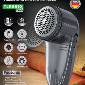 پرزگیر لباس شارژی تلیونیکس مدل TLR5810 با باتری قابل شارژ و درگاه Type-C