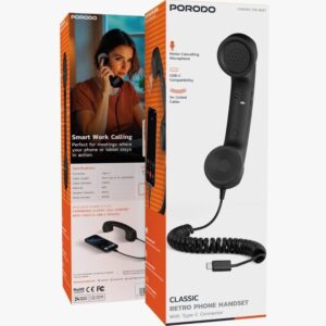 گوشی کلاسیک رومیزی پرودو با کانکتور Type-C مدل PD569BK